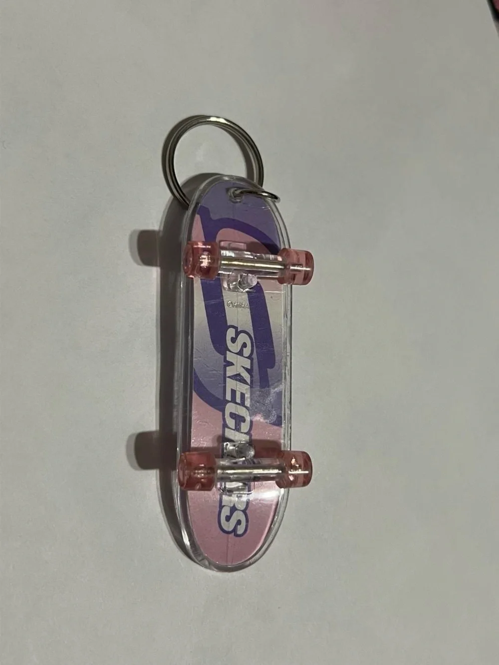 Skechers Pink and Purple Skate Logo Keychain